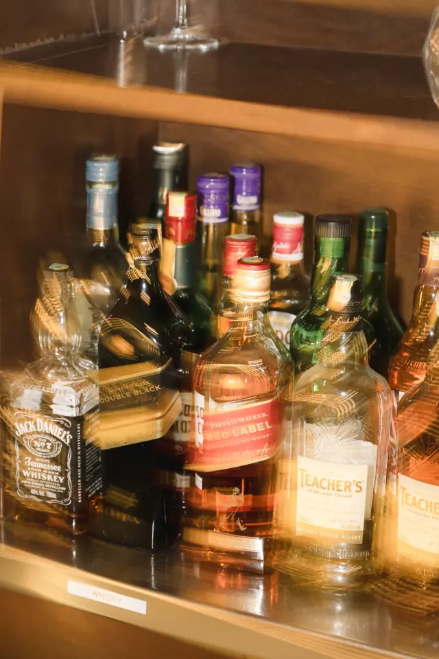 Whisky selection at the Churchill bar